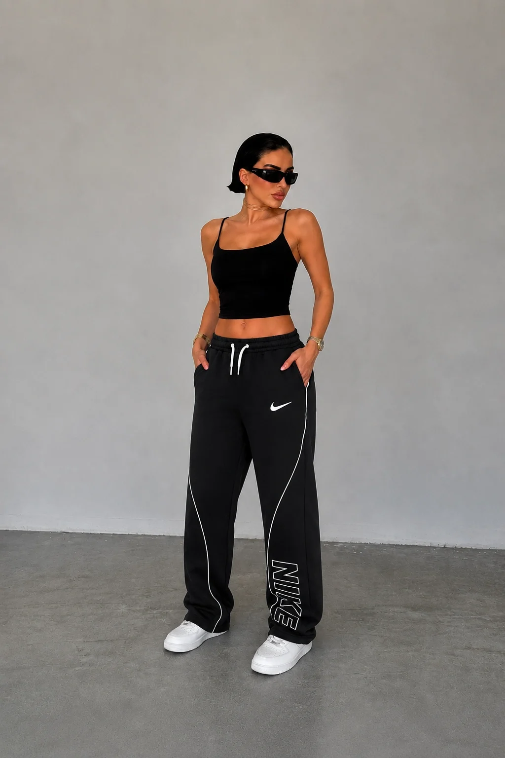 Siyah NK Arabiyeli Oversize Unisex Eşofman