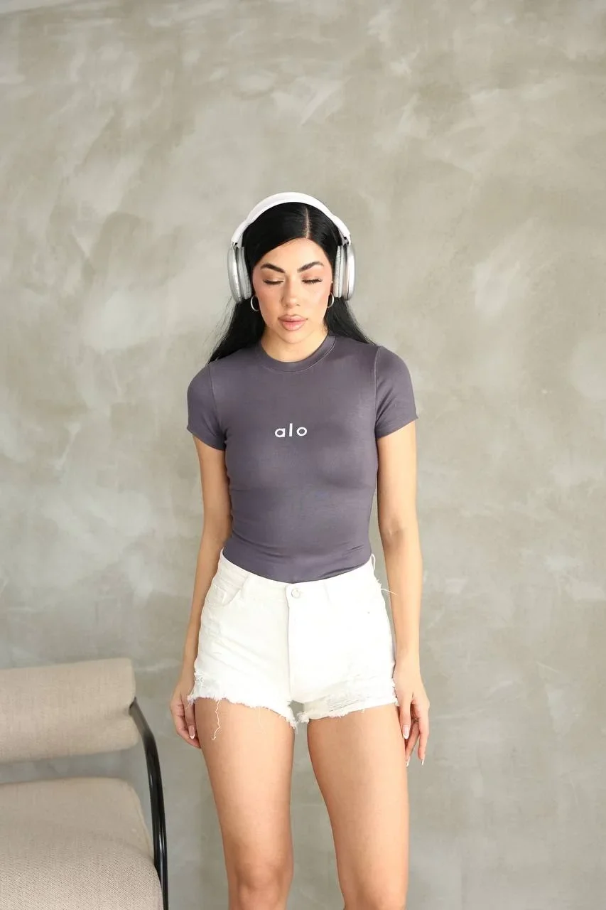 Antrasit Alo Bisiklet Yaka Body Tshirt