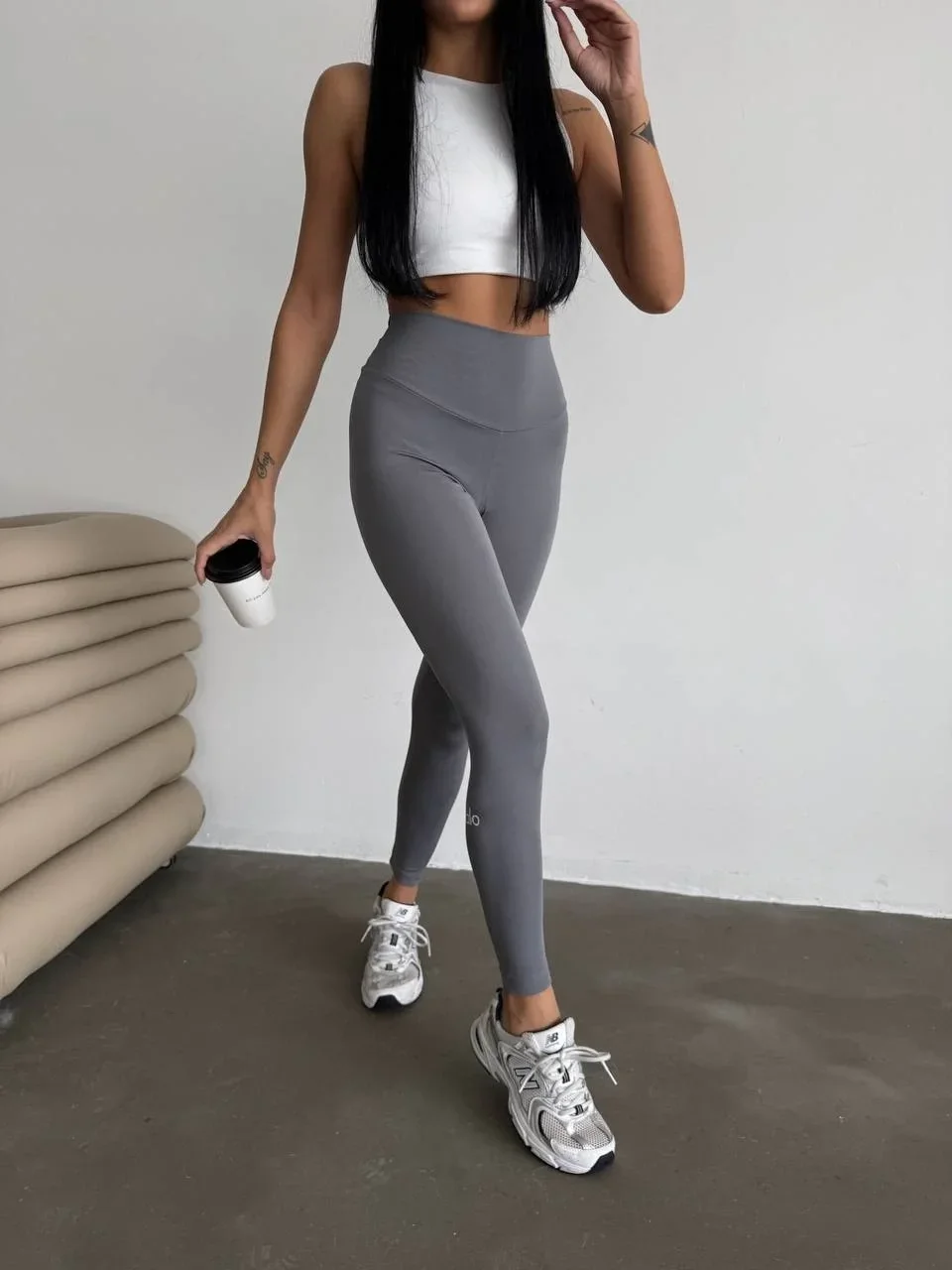 Antrasit Alo Sıkılaştırıcı ve İnceltici Yüksek Bel Tayt