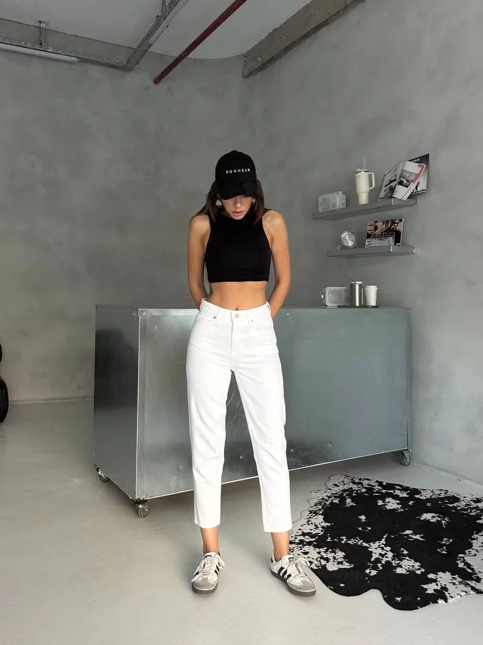 Beyaz Boyfriend Denim Pantolon