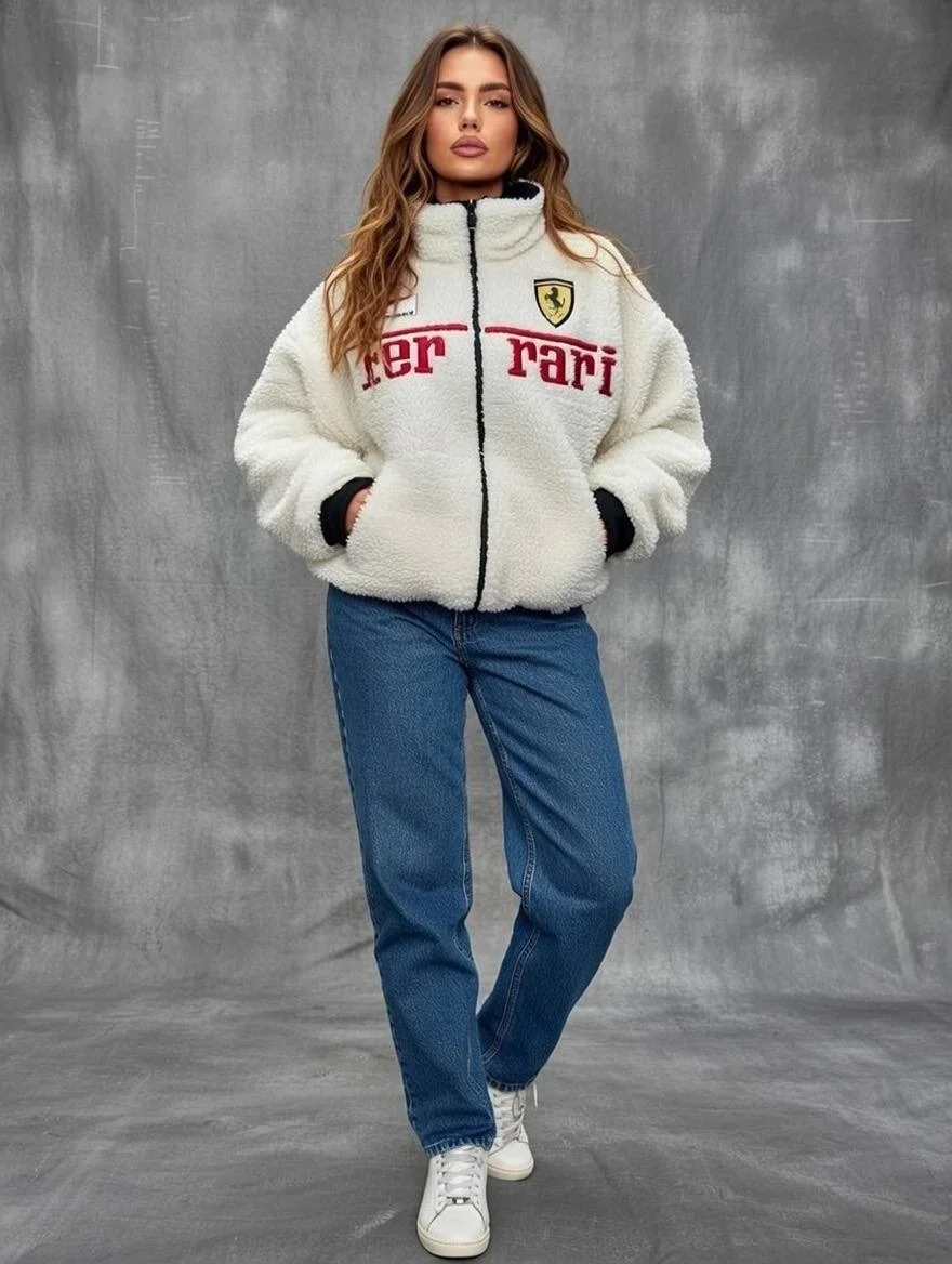 Ferrari Oversize Unisex Çift Taraflı Mont