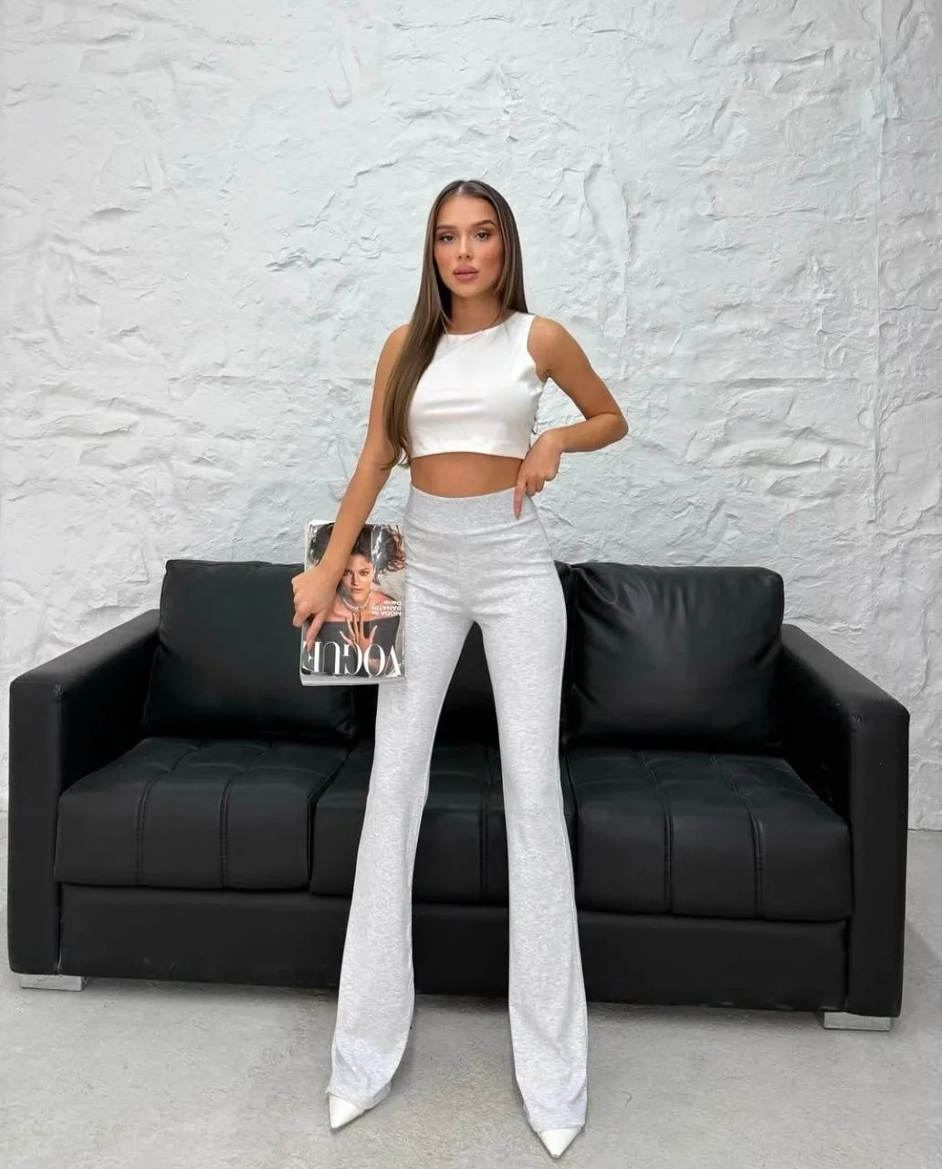 Gri Beleze İspanyol Tayt