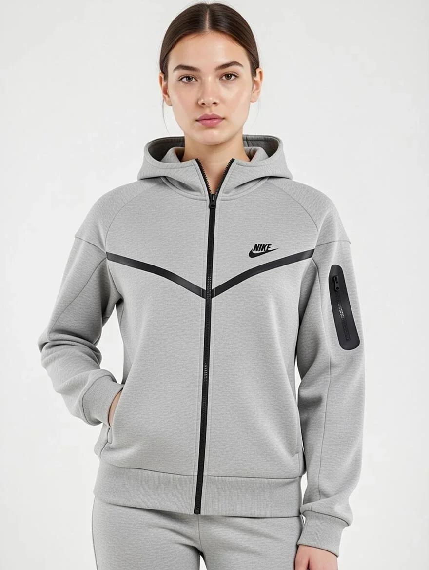 Gri NK Tech Oversize Kapşonlu Sweat