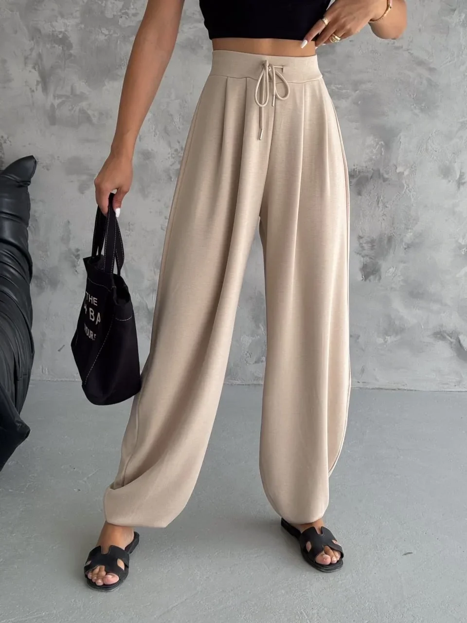 Krem Oysho Modal Şalvar Pantolon