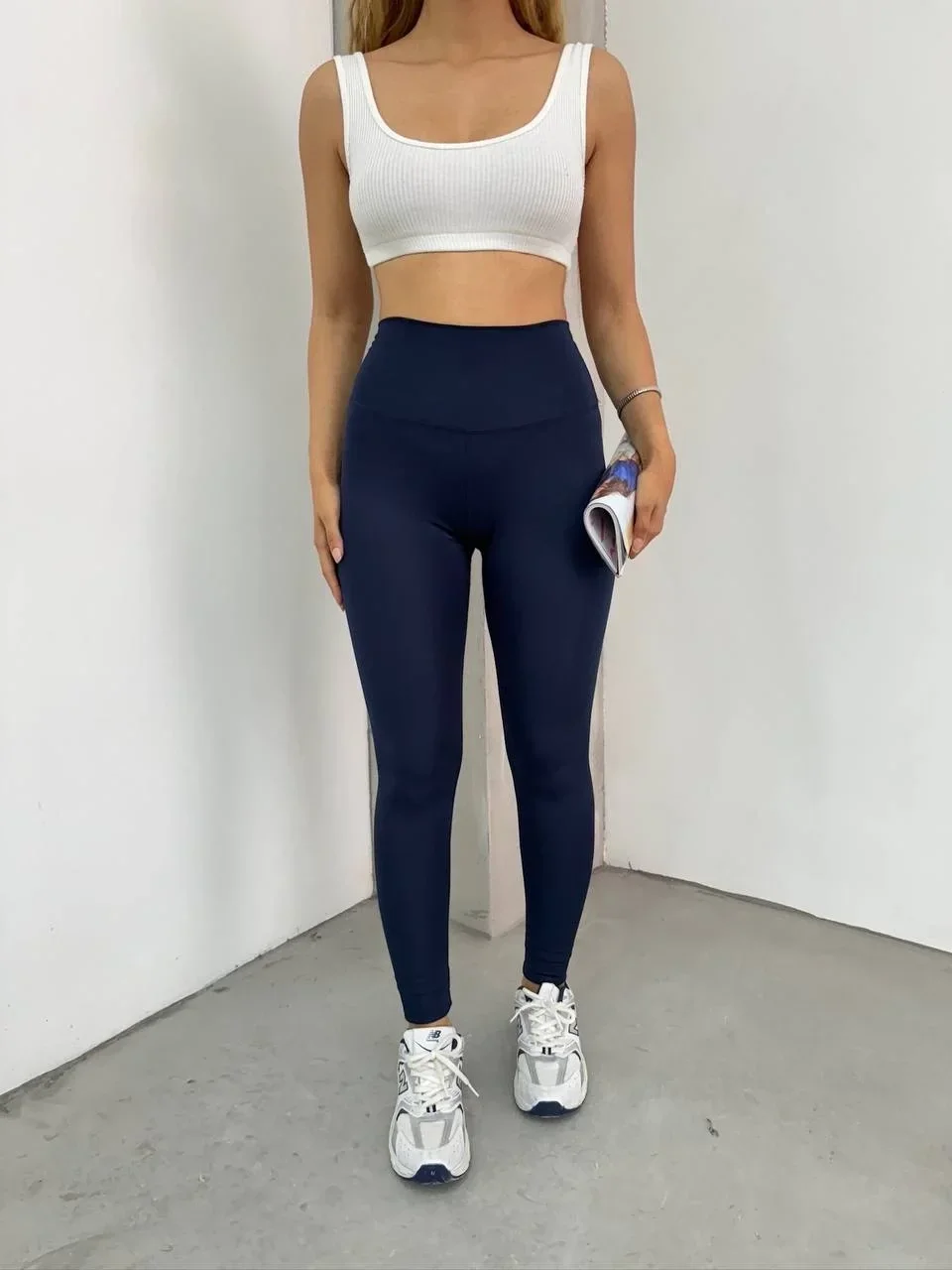 Lacivert Lock Dikiş Yüksek Bel Oysh Tayt