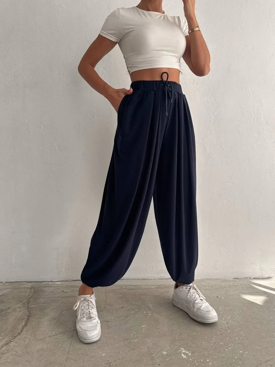 Lacivert Oysho Modal Şalvar Pantolon