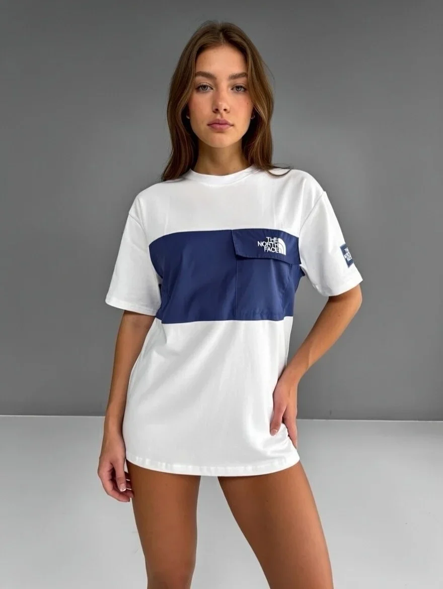 Mavi Şerit NF Oversize Unisex Tshirt