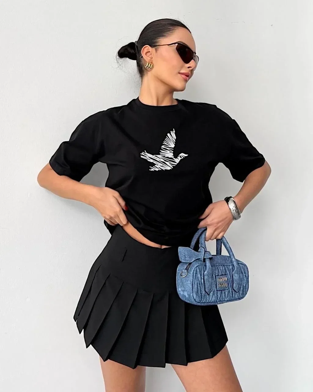 Siyah BYMN Rahat Kalıp Penye Tshirt