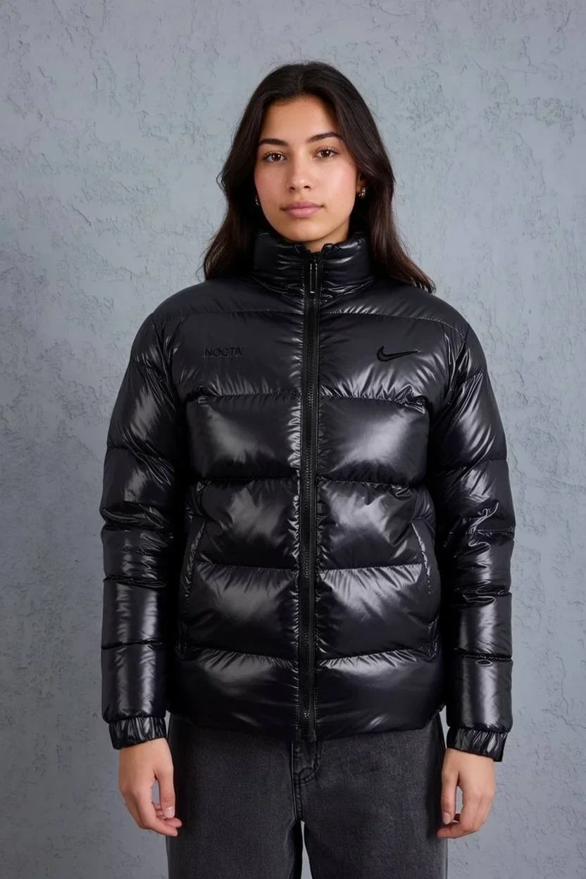 Siyah NK Oversize Unisex Parlak Şişme Mont