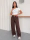 Kahve Alo Çizgili Baggy Pantolon