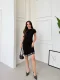 Siyah Miu Miu Taşlı Elbise