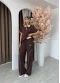 Kahve Alo Fermuar Yaka Biyeli Modal İkili Takım