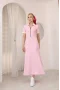 Pembe Polo Yaka Fermuarlı Modal Elbise