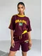 Bordo Brasil Oversize Unisex Şortlu Takım