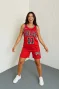 Kırmızı Chicago Bulls 11 Oversize Unisex Şortlu Takım