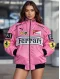 Pembe Ferrari İçi astarlı Unisex Bomber Ceket