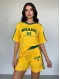 Sarı Brasil Oversize Unisex Şortlu Takım