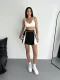 Siyah Çift Renk Modal Şort Etek