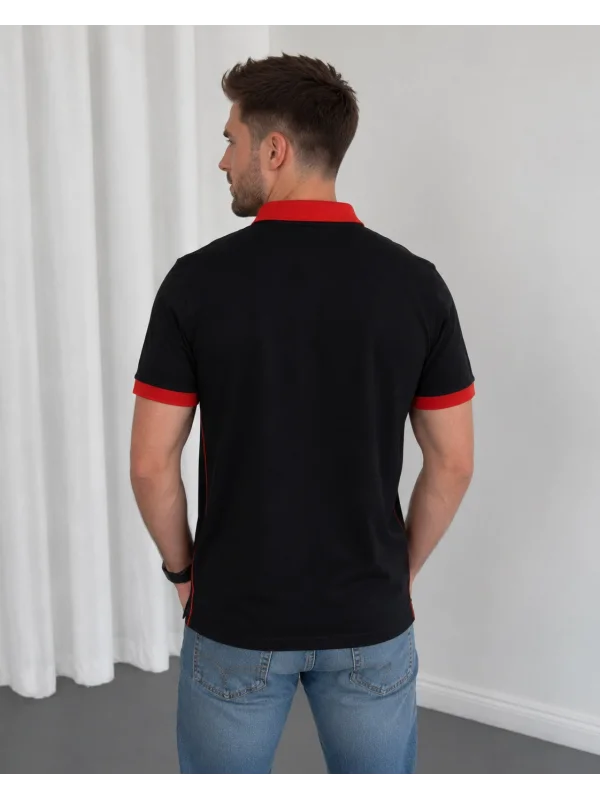Siyah Türkiye Polo Yaka Unisex Oversize Tshirt