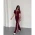 Bordo Alo Çift Şeritli Modal İkili Takım