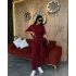 Bordo Oysho Modal Kumaş Şalvar İkili Takım