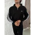 Siyah ADD Üç Şerit Fermuar Yaka Unisex Oversize Sweat