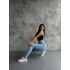 Buz Mavisi Yüksel Bel Esnek Likralı Jean Tayt