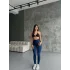 Mavi Yüksel Bel Esnek Likralı Jean Tayt