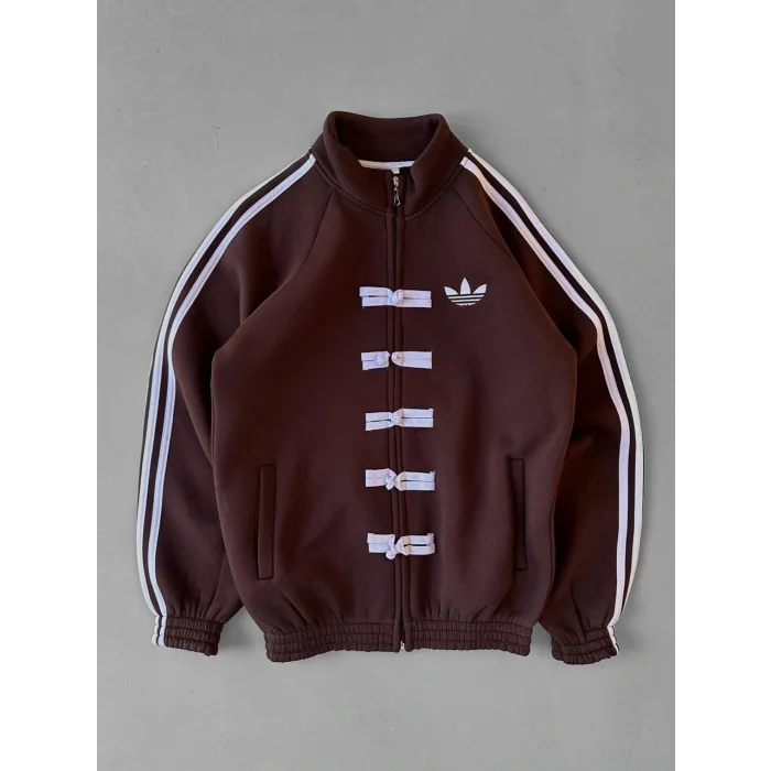 Kahve ADD Düğme Bağcıklı Oversize Eşofman Takımı