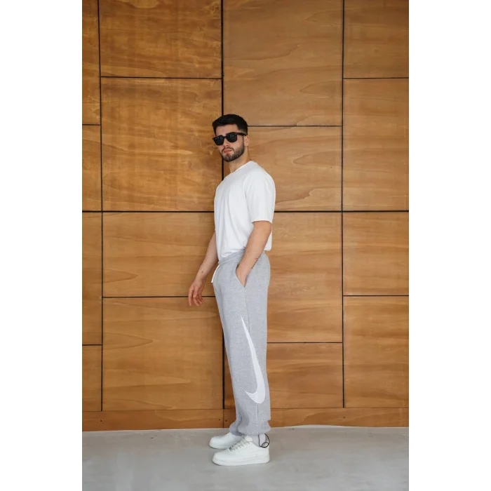 Gri NK Big Logo Unisex Oversize Eşofman