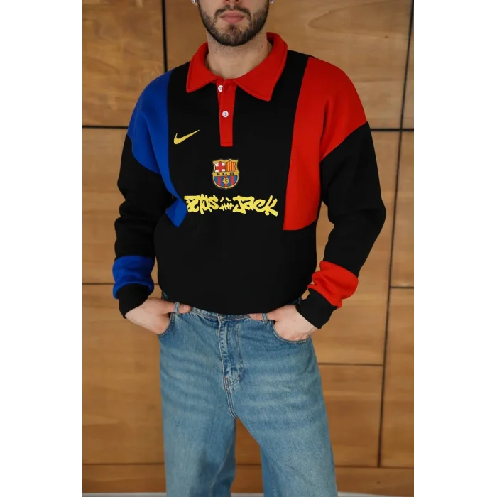 Siyah FCB Unisex Oversize Sweat