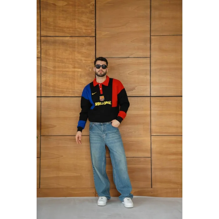 Siyah FCB Unisex Oversize Sweat