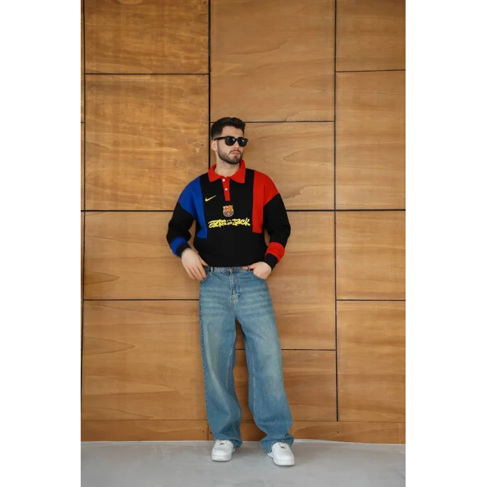 Siyah FCB Unisex Oversize Sweat