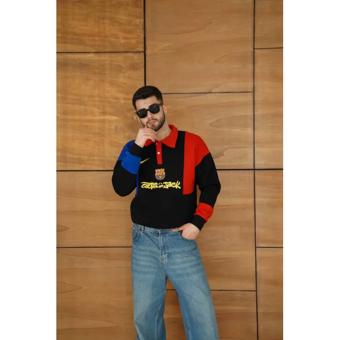 Siyah FCB Unisex Oversize Sweat