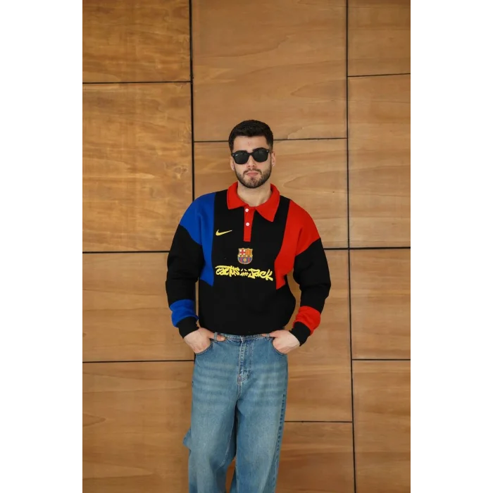 Siyah FCB Unisex Oversize Sweat