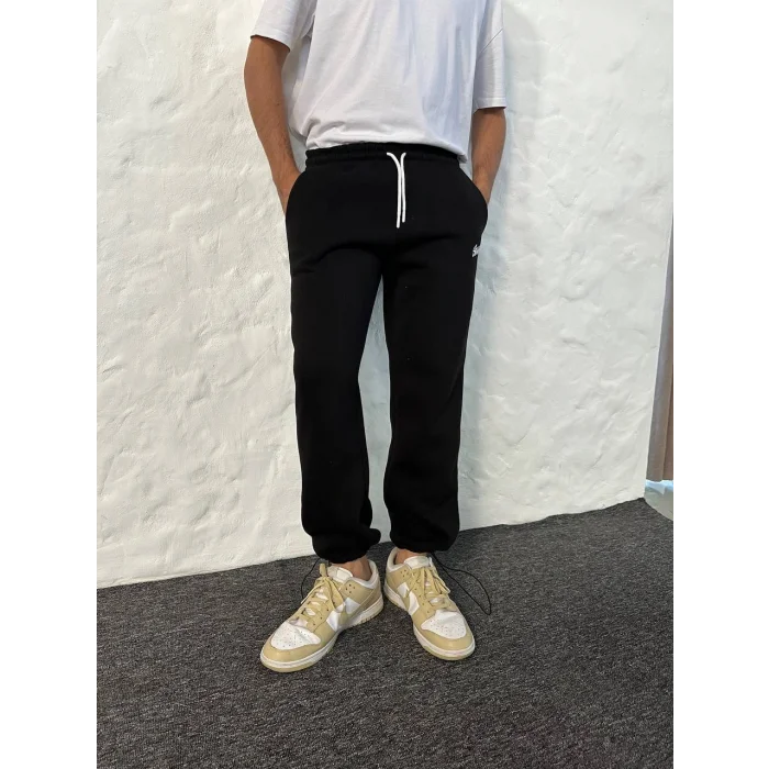 Siyah STWD Biyeli Unisex Oversize Eşofman