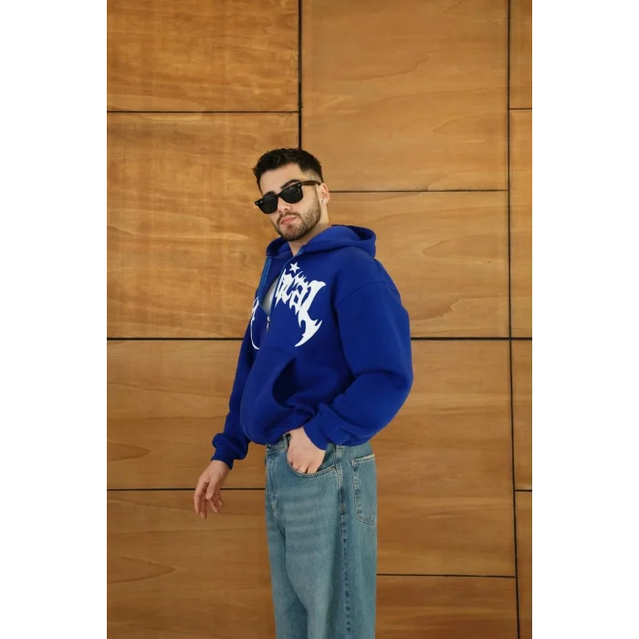 Mavi Synical Kapşonlu Unisex Oversize Sweat