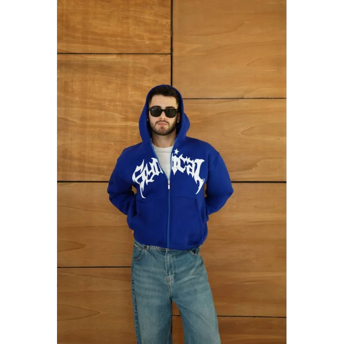 Mavi Synical Kapşonlu Unisex Oversize Sweat