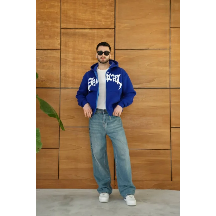 Mavi Synical Kapşonlu Unisex Oversize Sweat