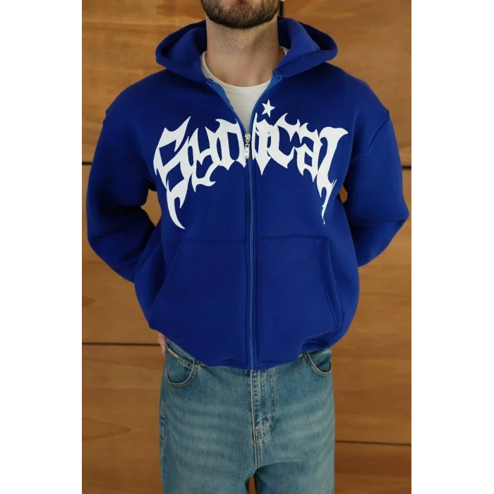 Mavi Synical Kapşonlu Unisex Oversize Sweat