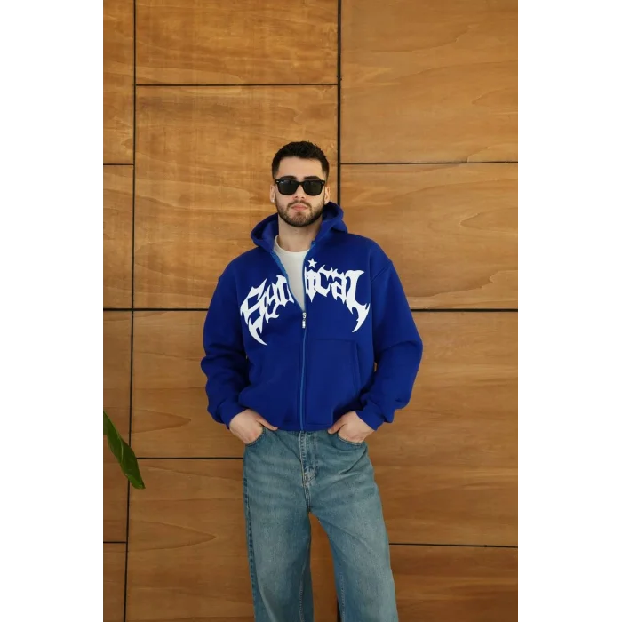 Mavi Synical Kapşonlu Unisex Oversize Sweat