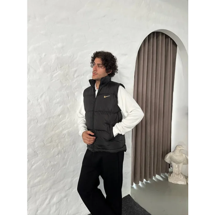 Siyah NK Back Logo Unisex Oversize Mont