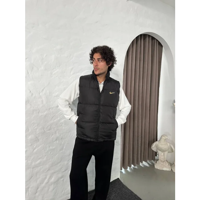 Siyah NK Back Logo Unisex Oversize Mont