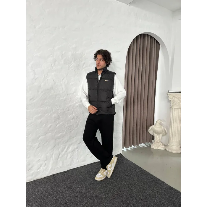 Siyah NK Back Logo Unisex Oversize Mont