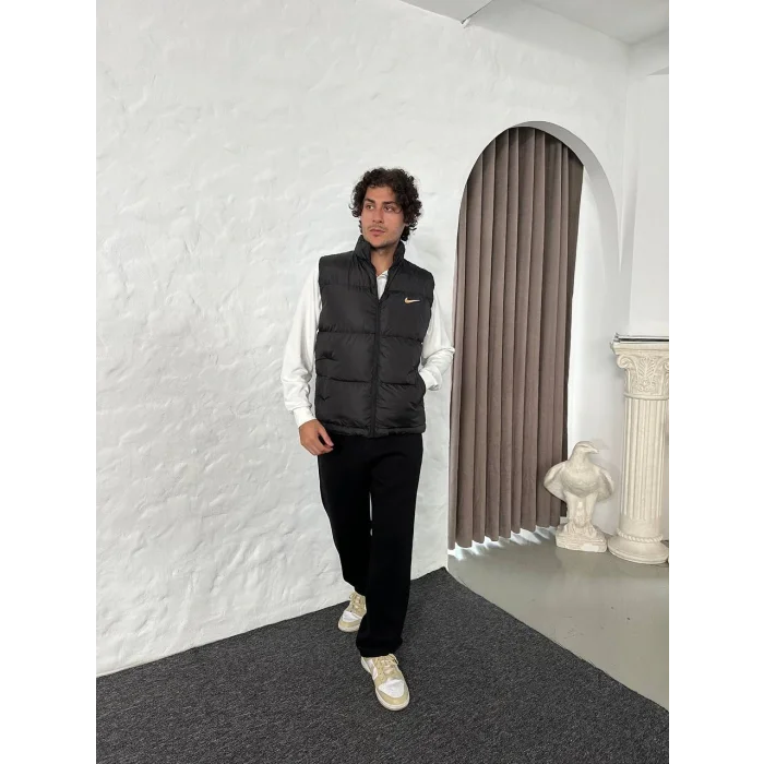 Siyah NK Back Logo Unisex Oversize Mont