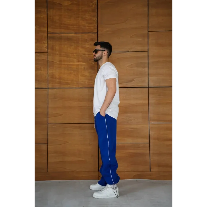 Mavi Basic Biyeli Unisex Oversize Eşofman