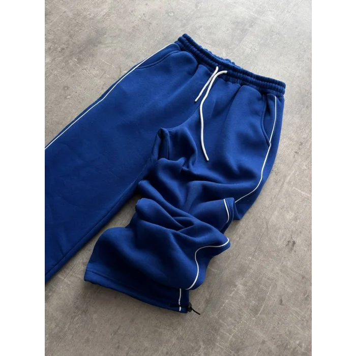 Mavi Basic Biyeli Unisex Oversize Eşofman