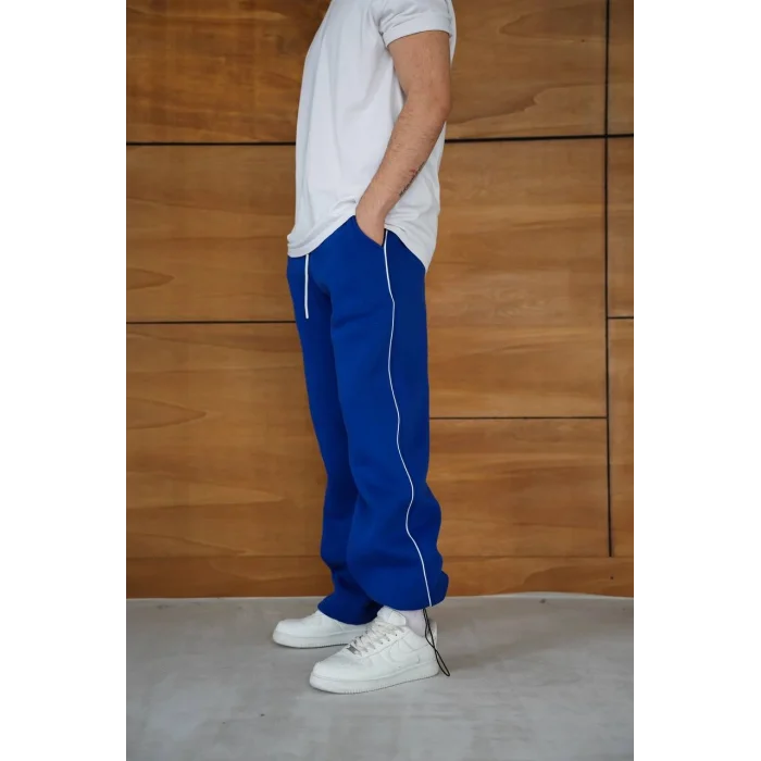 Mavi Basic Biyeli Unisex Oversize Eşofman