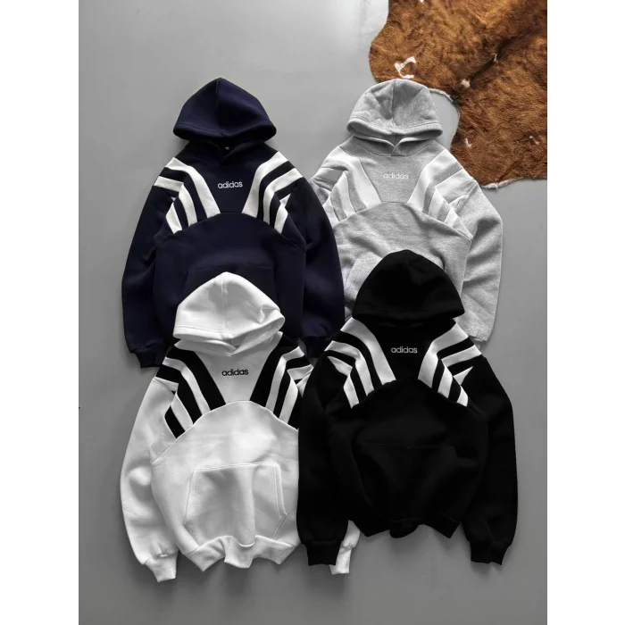 Lacivert ADD Omuz Şeritli Kapşonlu Unisex Oversize Sweat