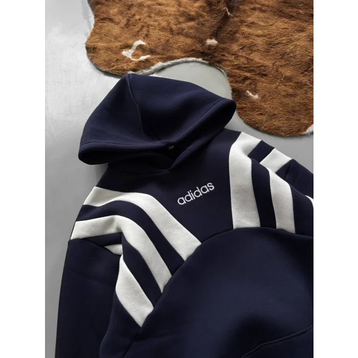 Lacivert ADD Omuz Şeritli Kapşonlu Unisex Oversize Sweat